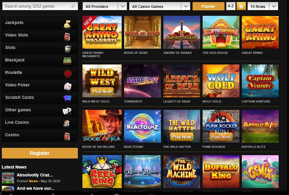 Videoslots Casino (2021) | Review | Bonuses | Games » Snazzyslots